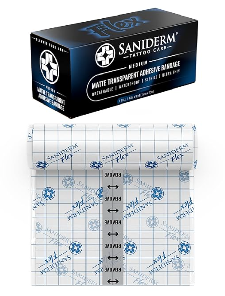 Saniderm Flex tattoo aftercare bandage roll, medium size